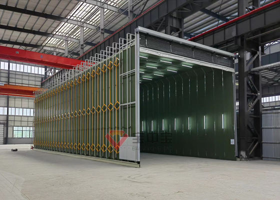 kualitas Open Face Retractable Mobile Telescopic Paint Booth Sisi Disesuaikan pabrik