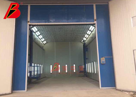 kualitas Booth Semprot Industri kendaraan Truk besar TUV dengan lift 3D di dalamnya pabrik