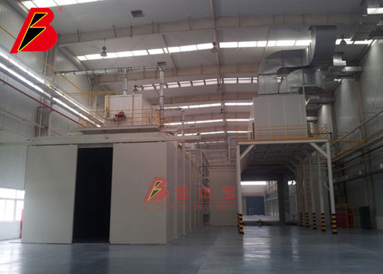 kualitas 2.5m Min TUV Painting Line Produksi Dengan Sliding Door Baking Oven pabrik