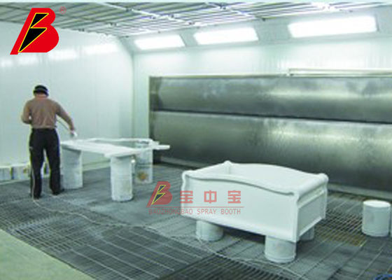 kualitas Metal Basement 34.5KW Furniture Spray Booths untuk Woodworking pabrik