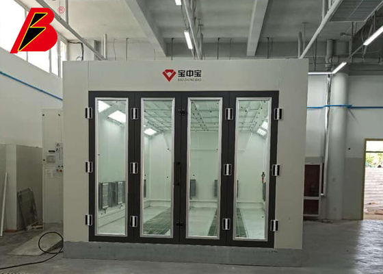Pintu Kaca Besar 16kw Vehicle Spray Booth untuk penggemar Auto Turbine