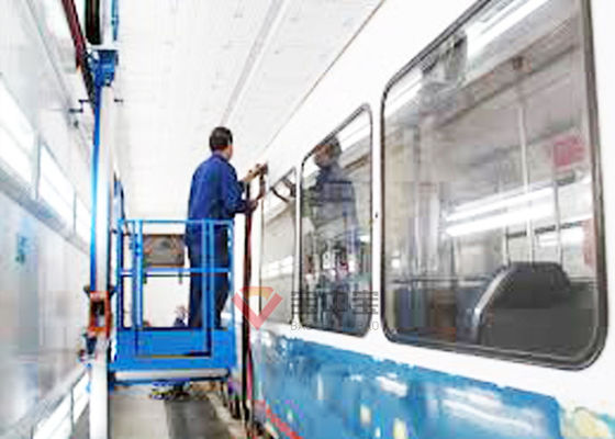 kualitas Latih Paint Booth Dengan Solusi Cat Peralatan Kereta Api Platform Pengangkatan 3D pabrik