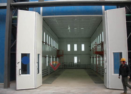 kualitas 1000Lux Bus Spray Booth Dengan Kipas Lampu Samping Di Atas Booth Cat Truk pabrik