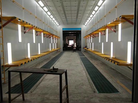 kualitas Container Spray Booth dengan peralatan perawatan VOC Drive throught Design Paint dan baking Room pabrik