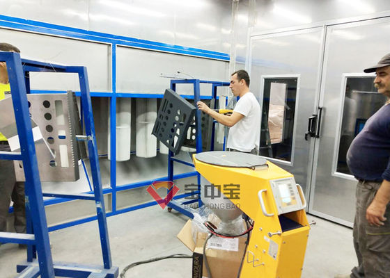 kualitas TUV Large Cyclone Powder coating line Paint Booth Dengan Manual Baking Room pabrik