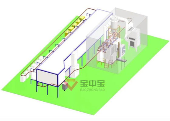 Proyek Untuk Menggantung Garis Lapisan Serbuk Transportasi Di Pabrik Logam