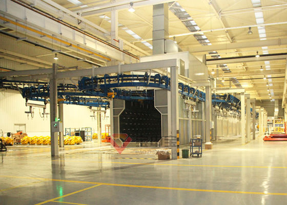 kualitas Baking Room Untuk Komponen Kendaraan Berat Paint Line Powder Coating Line pabrik