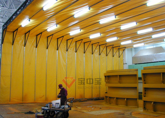 Open Face Retractable Mobile Telescopic Paint Spray Booth Untuk Benda Kerja Besar