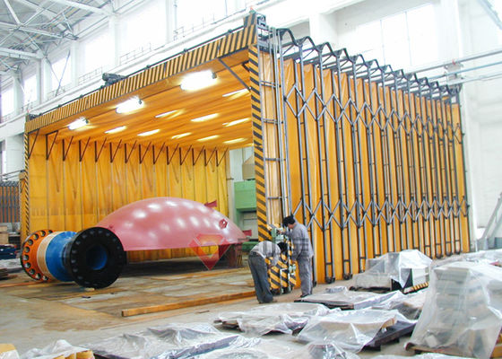 Open Face Retractable Mobile Telescopic Paint Spray Booth Untuk Benda Kerja Besar