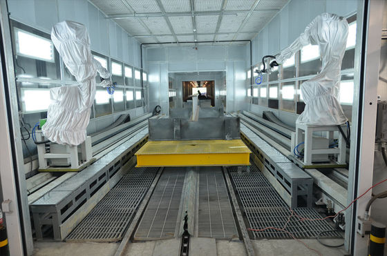 kualitas Steel Profile Paint Line Lini Produksi Cat Robot Transportasi Dengan Trolley pabrik