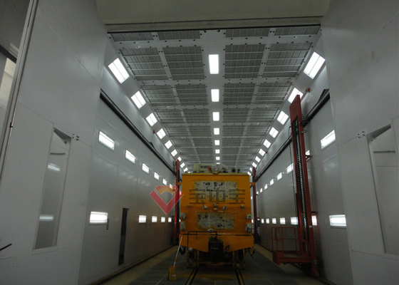 Stan Semprot Kereta Api Metro Paint Booth Dengan Peralatan Troli