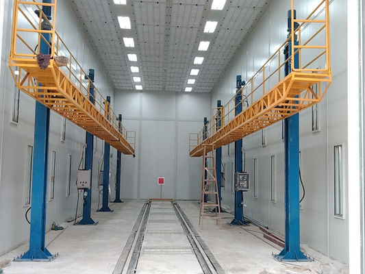 kualitas Post Style Lifting Woking Platform Ruang Pengamplasan Peralatan Tambahan Untuk Stan Lukisan pabrik